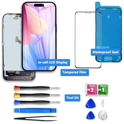 for iPhone 16e Screen Replacement 6.1 Inch, Diykitpl 3D Touch LCD Digitizer Screen for A3212, A3408, A3410, A3409 with Repair Tools Kit+Screen Protector+Waterproof Frame