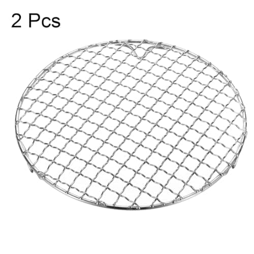 HARFINGTON 2pcs Round Cooking Rack 7.9-inch 201 Stainless Steel Cross Wire Barbecue Grill Net with 20mm Legs for Cooking Baking Steaming BBQ