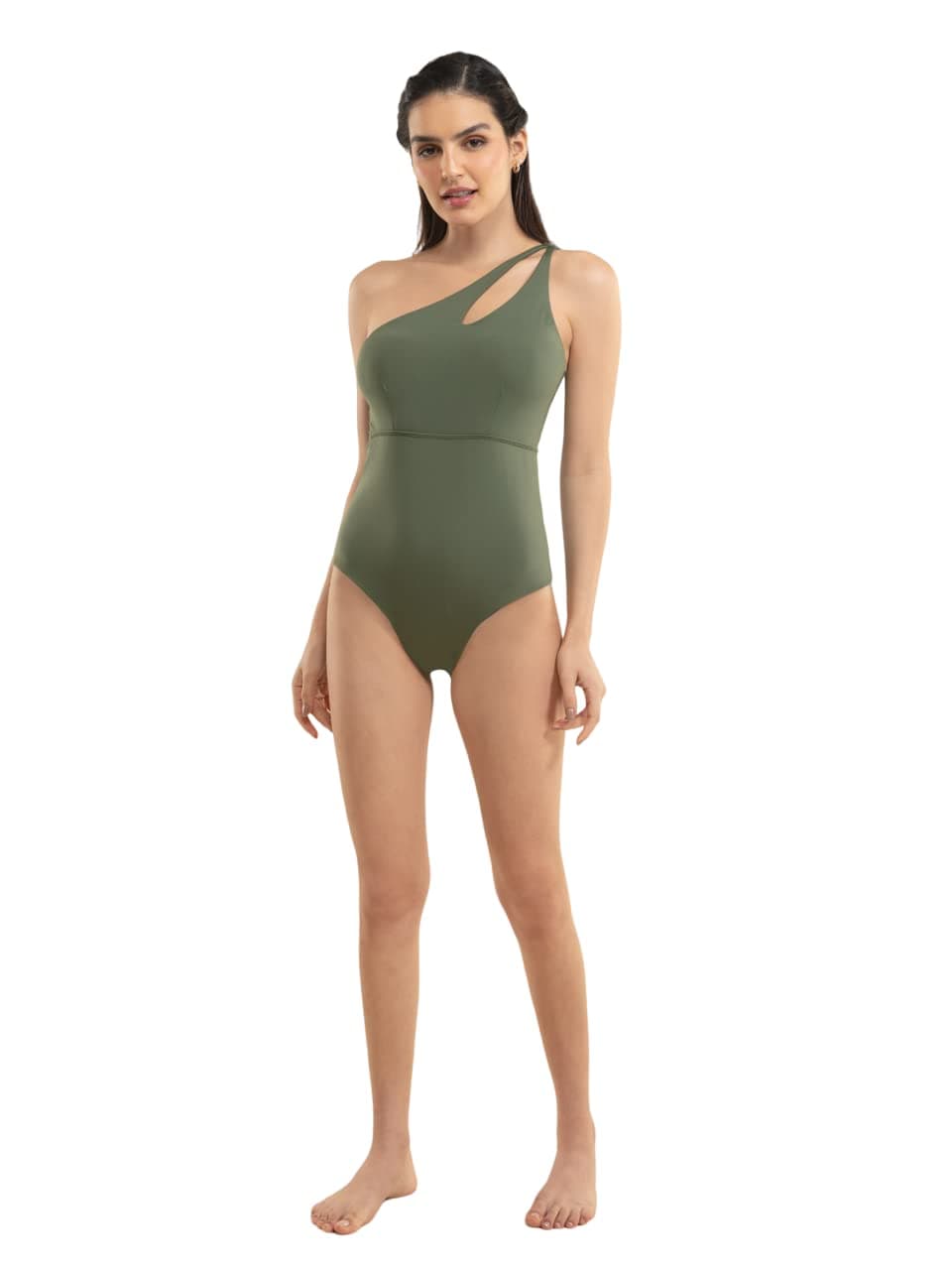 Trendy Interlaced Swimsuit Slip On Styled Back Medium Coverage Sleeveless - NYSW01