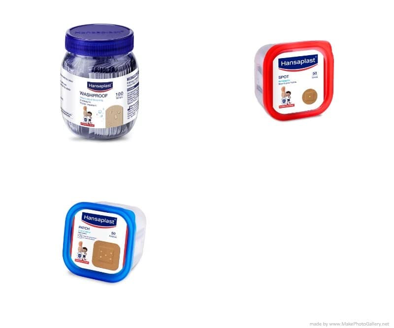 Washproof Ventilated 100 Strips Jar- Hansaplast Spot 50pcs- Hansaplast Patch 50 pcs