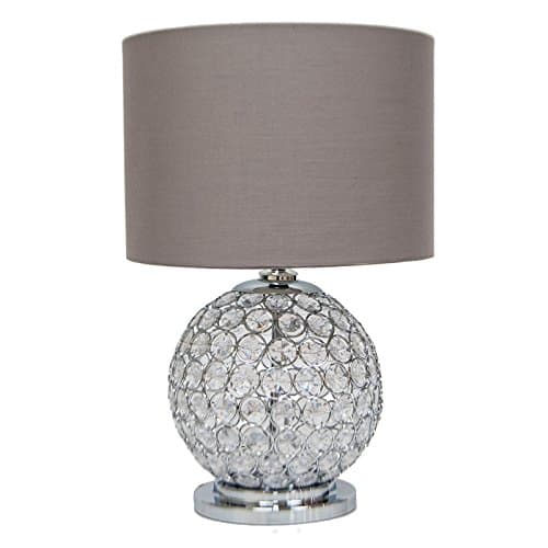 Glamour Disc Cystal Effect Sphere Chrome Modern Table Lamp - Silver