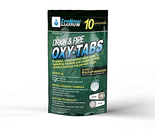 EcoNow OXY-TABS Professional Strength Drain Cleaner Prevents Clogs Cleans Drains-Pipes-Mainlines-Garbage Disposals-Eliminates odors at Half the Cost of Ridx-America's Best Drain Cleaner 100% Safe (10)