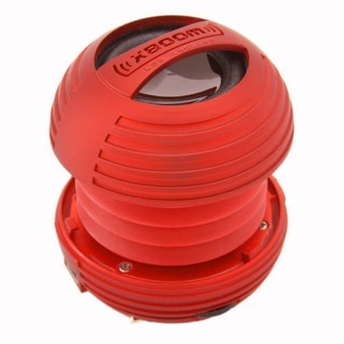 XBOOM Mini Portable Capsule Speaker with Rechargeable Battery and Enhanced Bass+ Resonator - Red