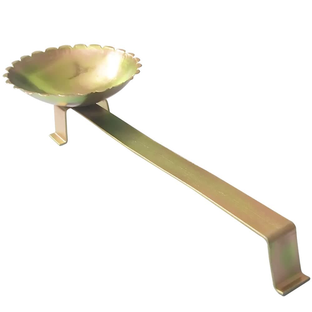 Hanae Luvan Sambrani Stand with Handle | Benzoin Incense Burner dhup Stand |Loban & Resin Dhoop Diya (Color Gold)(Square)