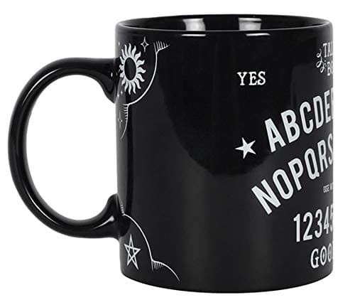 Mug - Ceramic Tea/Coffee - Talking/Ouija Board Mug - Black Gothic Wicca Witchcraft Design - Spirit Board