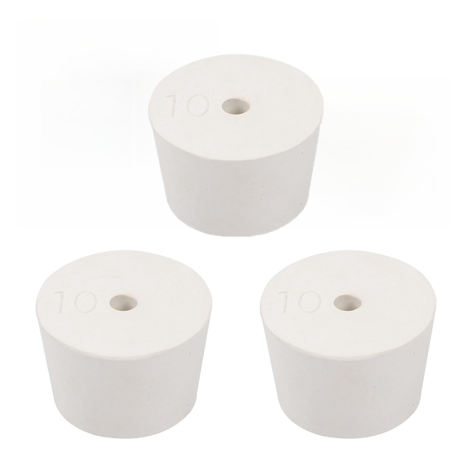 3-Pack Drilled Rubber Stopper #10