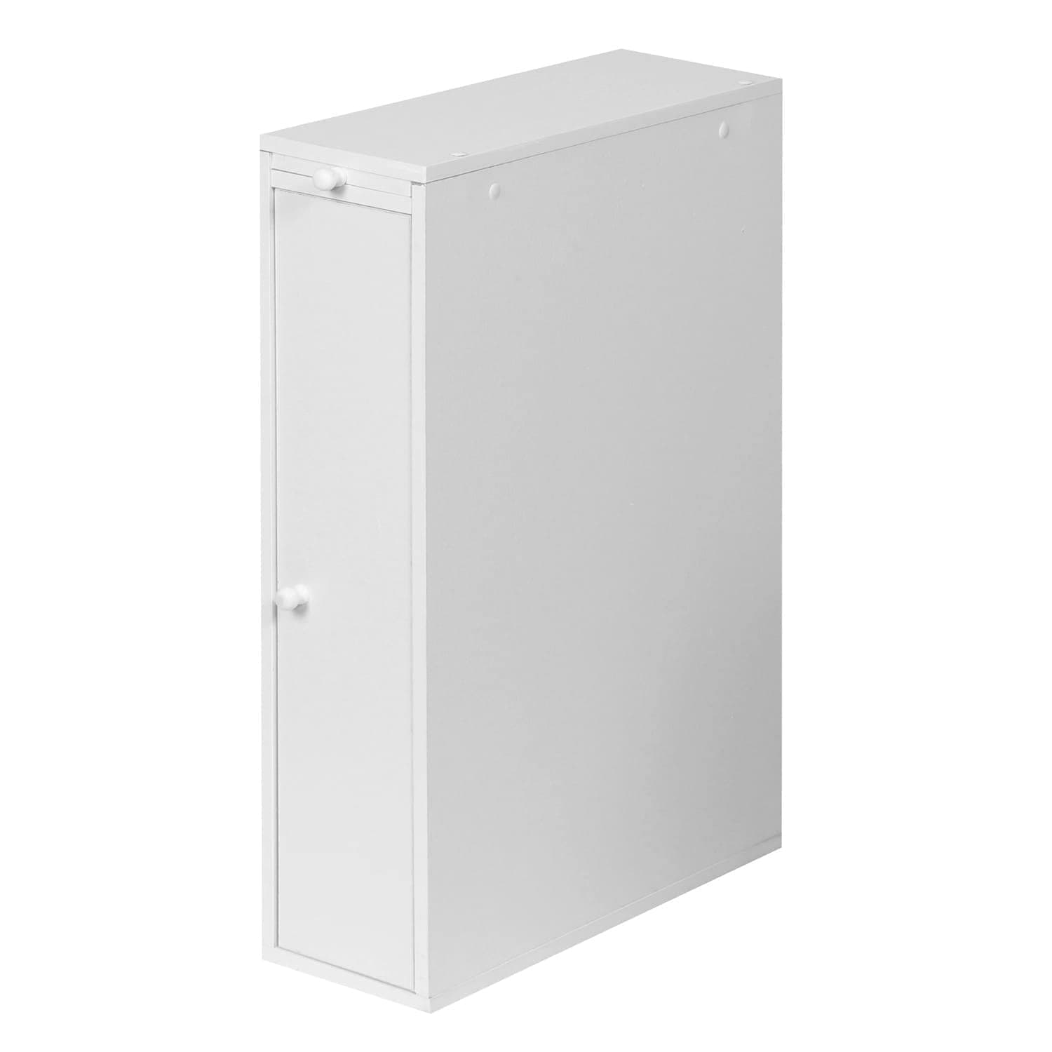 24" Wood Slim Bathroom Cabinet Stand - White
