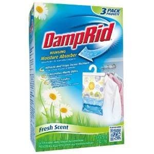 DampRid FG83 K Hanging Moisture Absorber Fresh Scent (3 Boxes of 3 bags, total of 9 Bags) by DAMPRID