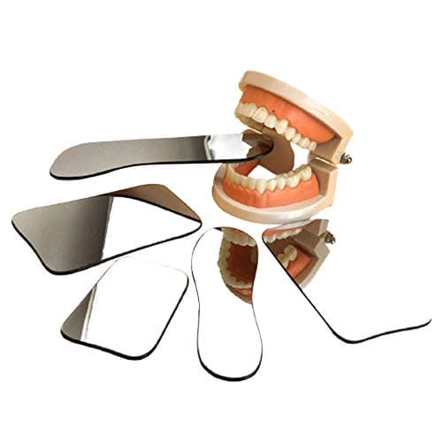 Aimee_JL 5Pcs Intraoral Mirrors Thicker Coated Two-sided Reflector Photographic Oral Mirror Titanium Plated Glass Intraoral Mirror