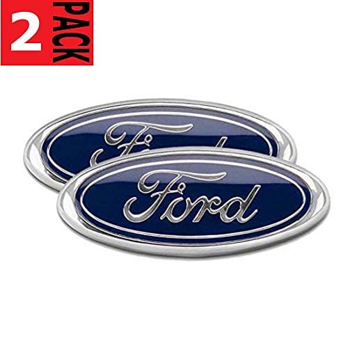 2x Pack Compatible with FORD F150 Dark Blue Grille Tailgate Emblem 2005-14, Oval 9"X3.5", 3 Mounting Tabs, Also Fits 05-07 F250 F350, 11-14 Edge, 11-16 Explorer, 06-11 Ranger