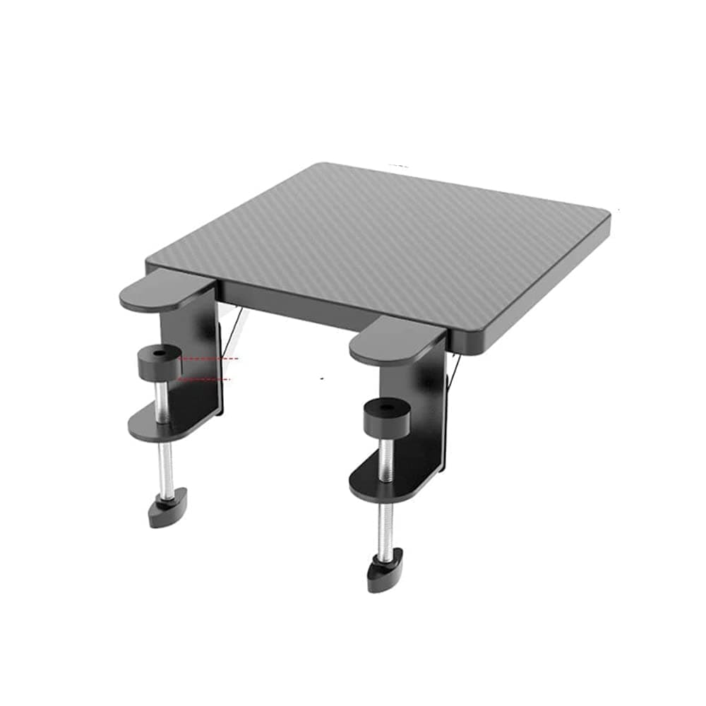 OUGIC Ergonomics Desk Extender Tray, 9.5"x9.1" Punch-Free Clamp on, Foldable Keyboard Drawer Tray, Table Mount Arm Wrist Rest Shelf, Computer Elbow Arm Support