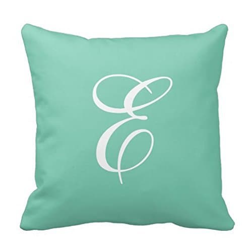 Hb3gsd Trendy Mint Green and White Monogram Throw Pillow Case 18" 18"