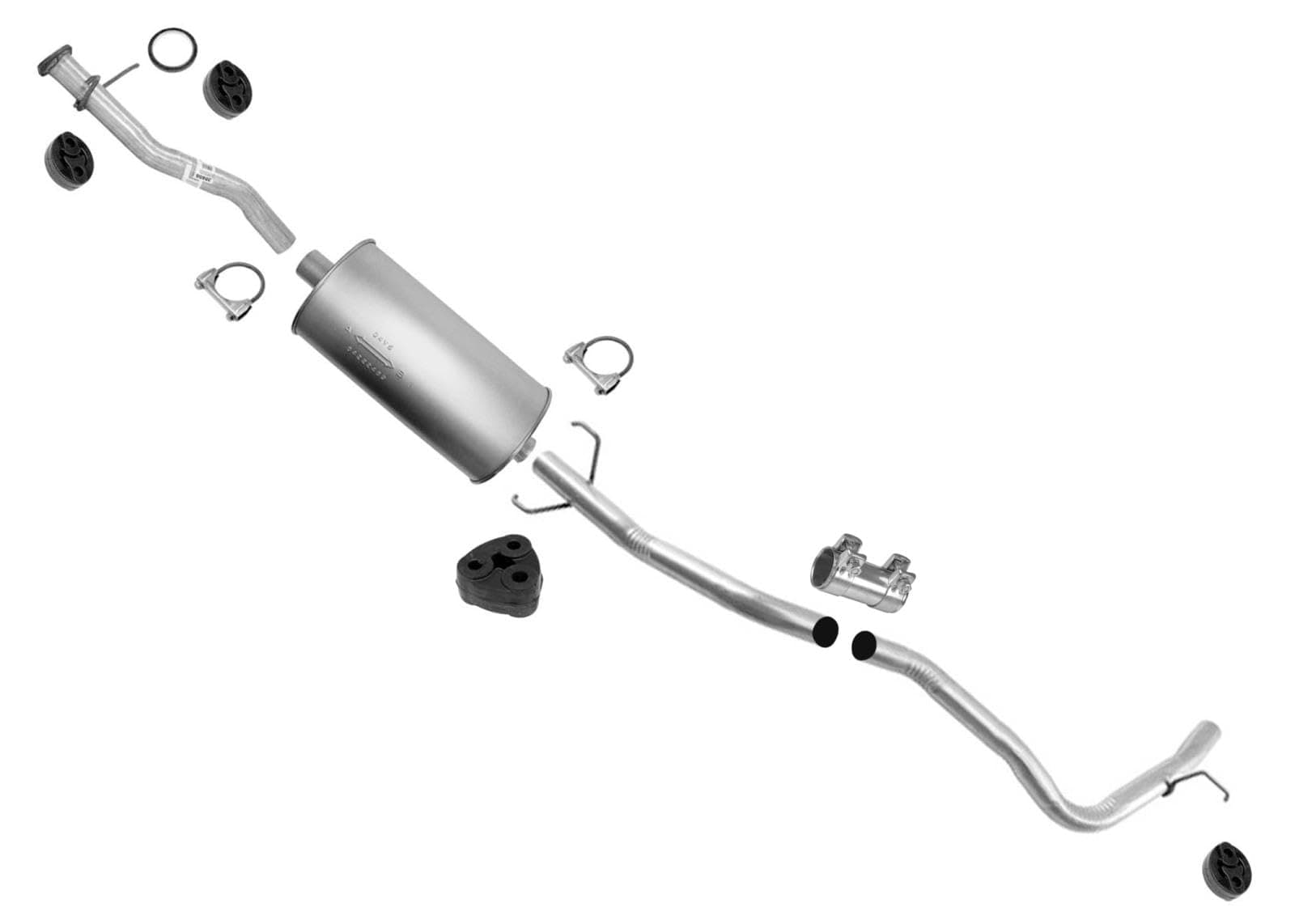 Pipe Rear Muffler Exhaust Tail Pipe Exhaust System Replacement Parts for Toyota T100 4 Wheel Drive 4x4 3.4L 1995 1996 1997 1998 Muffler Exhaust System