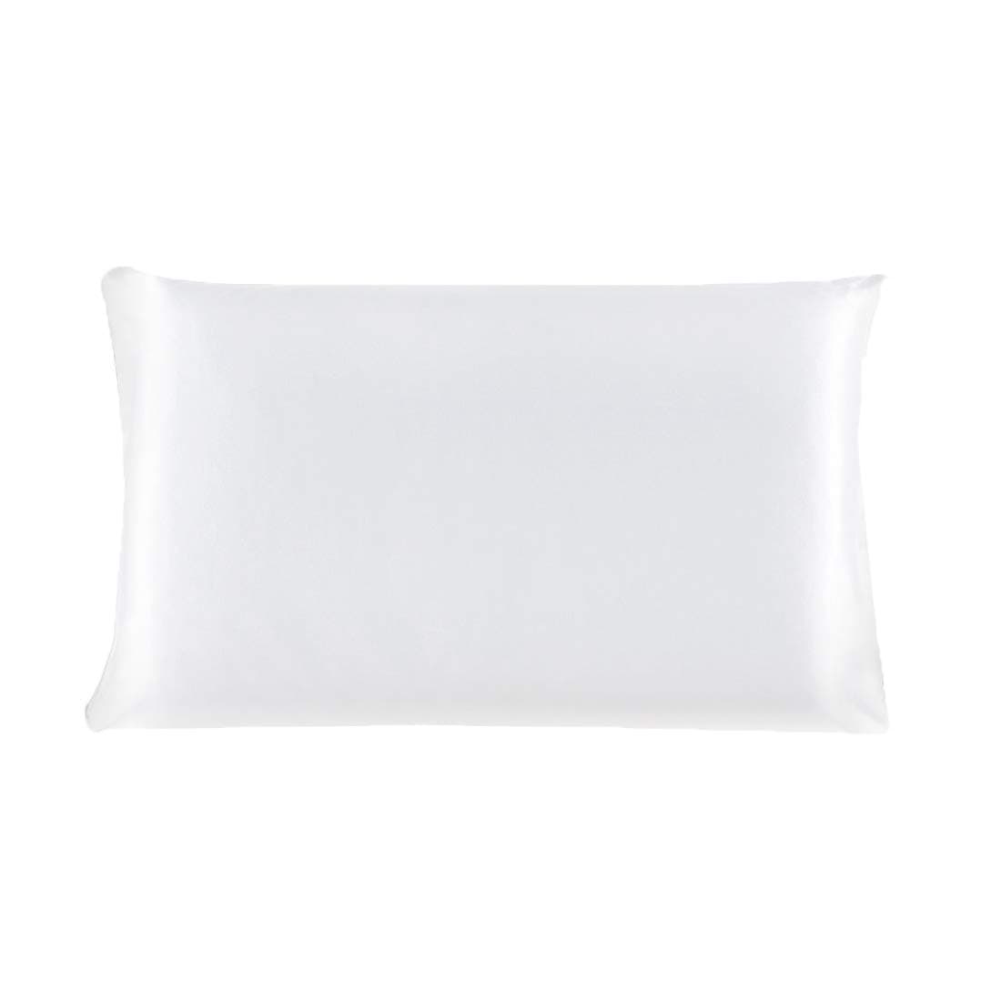 DEHMAN Satin 600 TC Pillow Cover (White_King)