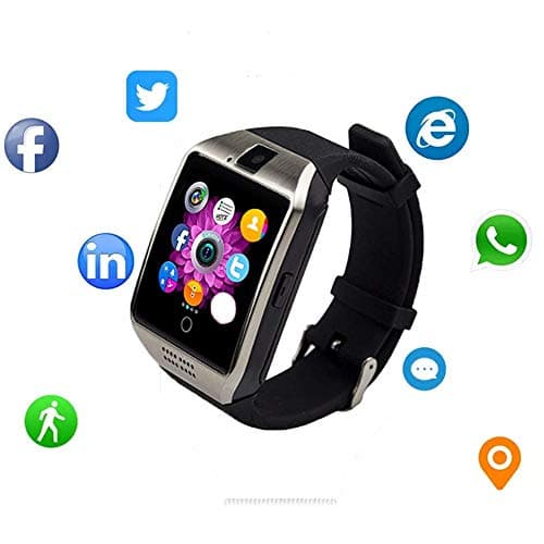 lvdaooohou Smartwatch with Camera & Music Remote for Android - Smart Watch Fitness Tracker with Audio and Image and Camera for Men & Women (Sliver)