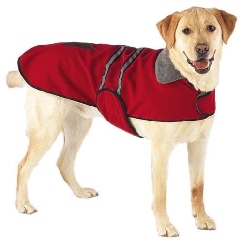 Casual Canine Jacket w/Reflective Stripe Lrg Red