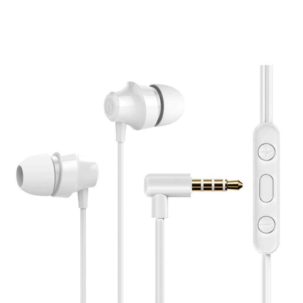 in-Ear Earphones, Wired Earbuds with Microphone and Volume Control, Headphones Crystal Clear Sound, Ergonomic Comfort-Fit, White