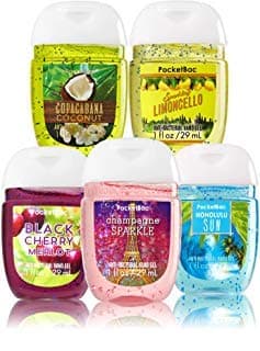 Bath and Body Works Anti-Bacterial Hand Gel 5-Pack PocketBac Sanitizers, Assorted Scents, 1 fl oz each