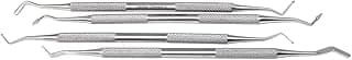 Dental Plastic Filling Double Ended Composite Amalgam Restorative Instruments 4 Pcs Set Made of Stainless Steel with Knurled Handles for Firm Grip by HTI