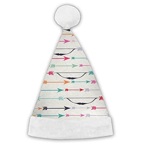 Bow Arrow Indian Boho Style 100% Polyester Flannelette Christmas Santa Hats (Small)