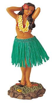 Dashboard Hula Girl - Aloha Pose Green Skirt