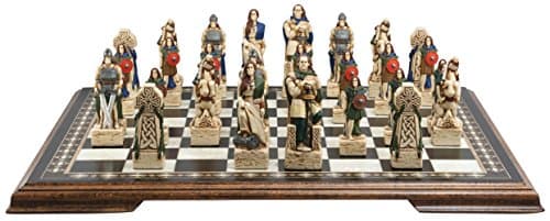 Celtic Themed Chess Set - 4.5 Inches - in Presentation Box - Handmade and Hand-Painted in UK