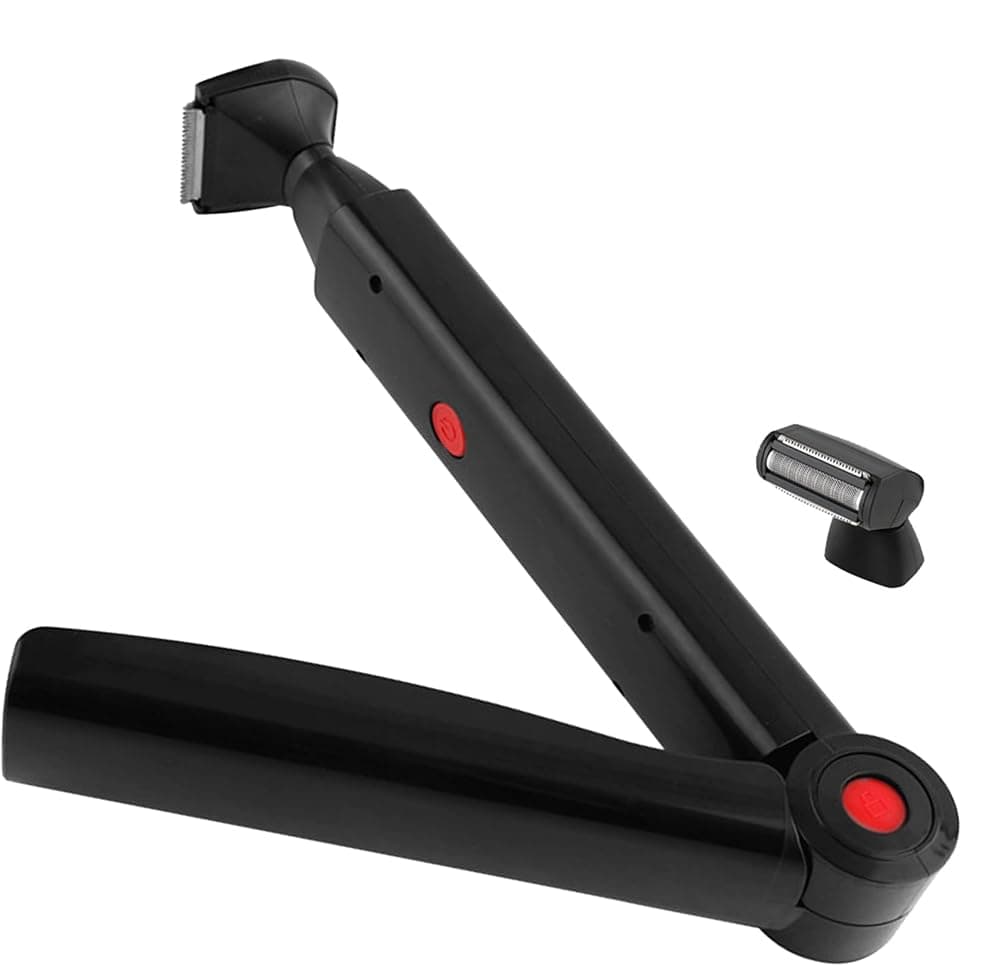 Back Shaver with 2 Shock Absorber Flex Heads, Electric Back Shaver for Men, Multifunctional Self-Service Long Handle Grooming Tool with Extendable Handle, Body Cordless Rechargeable Electric Shaver