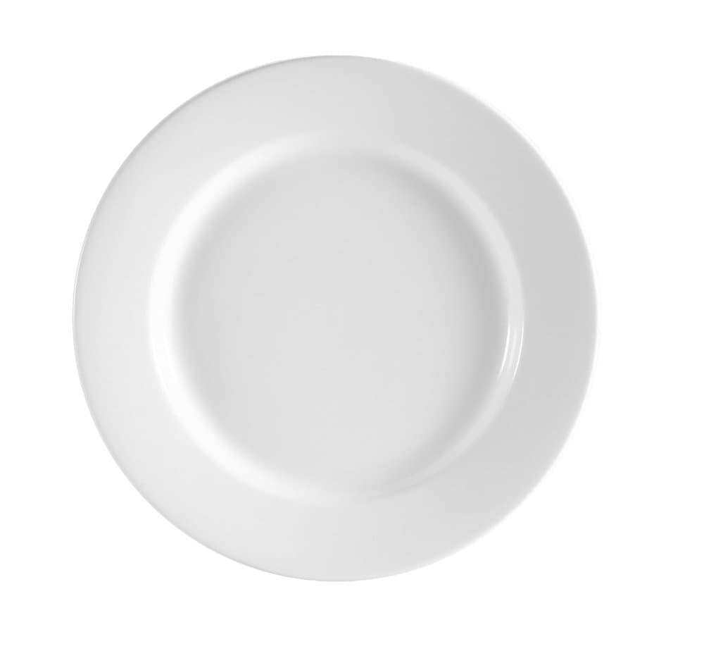 CAC China RCN-5 Clinton Rolled Edge 5-1/2-Inch Super White Porcelain Plate, Box of 36, Super white; bright white