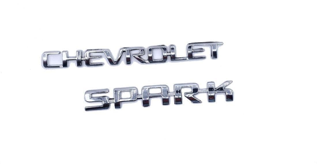 Car Emblem Monogram Logo Badge Decals Sticker Full Chrome Plastic for (Chevrolet Spark)
