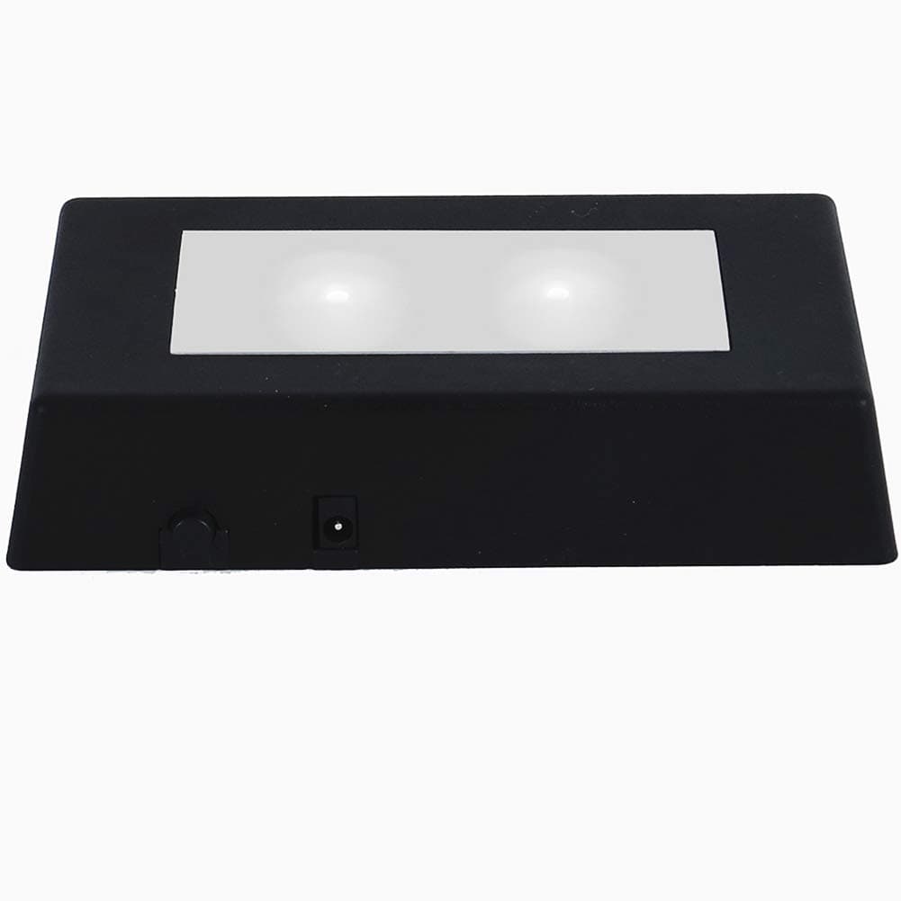 EUSTUMA LED Light Base Rectangle Display Stand In A Variety of Colors,Lighted Up Stand Color Changing Small LED for 3D Glass Crystal Art,Holiday Party Decoration. (Black, Small)
