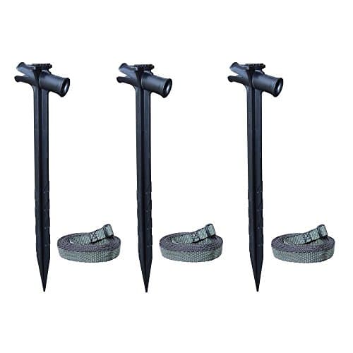 Speed Cinch 18" Stake Black 3 Pack with 30' 3/4" Ribbon