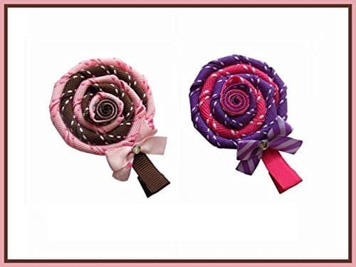 2pc Set Yummy Lollipop Hair Bow Clips