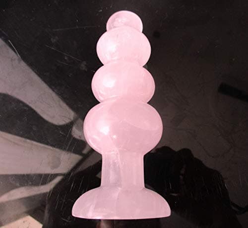 Multipurpose Pressure Plug | Rose Quartz Beads Plug Yoni Shakti Wands, Massage Wand ,Reiki Infused , Tantra Healing, Gemstone Healing, Decorative Paper Weight , Rose Quartz Beads Wand | 5 Inch Wand.