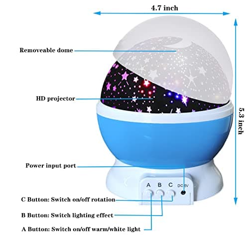 Kids Star Projector for Bedroom Ceiling- Starry Night Light for Room Toys for 3-10 Year Old Boys Girls Gifts Age 4 5 6 7 8 9 Christmas Birthday Gifts Blue
