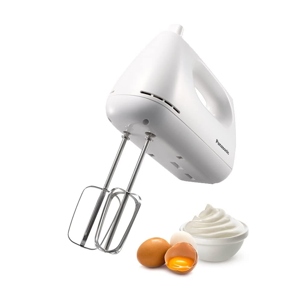 Panasonic 175W,Hand Mixer 5 Speed Selection, With Egg Beater And Dough Hook Model Mkgh3, White"Min 1 year manufacturer warranty"