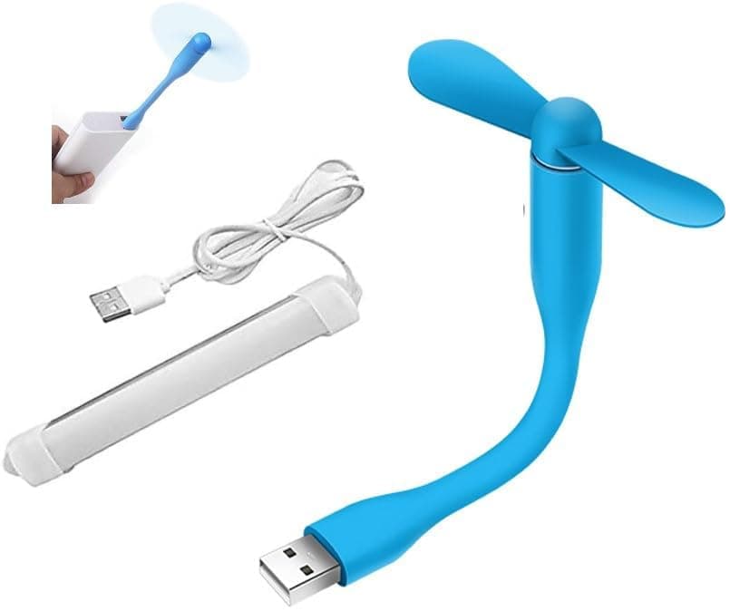 Z X CREATIVE JU-U6 Portable Mini USB Dragon Fan with 2 Leaf Connect with Laptop, Smartphone, Powerbank, USB Adapter/Hub USB LED Mini Tube Light, Portable with High Brightness Cool Day Light