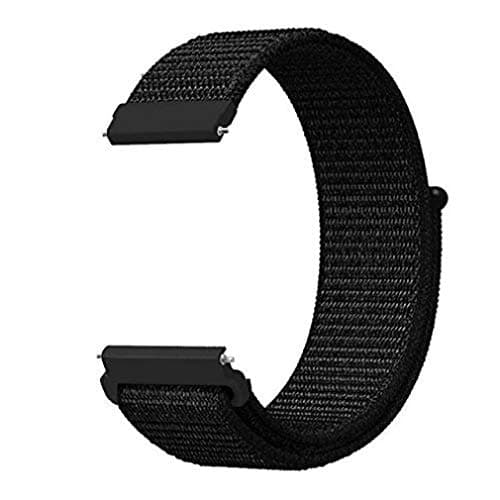 GetTechGoNylon 22mm Strap Band Compatible with Galaxy Watch 3 45mm/Galaxy 46mm/Gear S3 Frontier,Classic/Amazfit Pace Stratos/Huawei GT2 46mm/Honor Magic Watch 2(46mm) & Watches with 22mm Lugs-Black