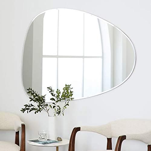 Frameless Wall Mirror (Glass_Silver_18 X 24 Inch), Oval, Unframed