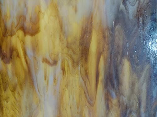Kokomo Opalescent Combination - Brown-White Translucent - Stained Glass Sheet - 8" X 12" (.67sf)
