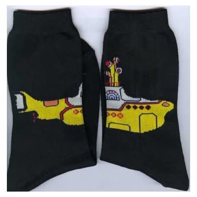 Yellow Submarine Black Ladies Socks Size 4-7