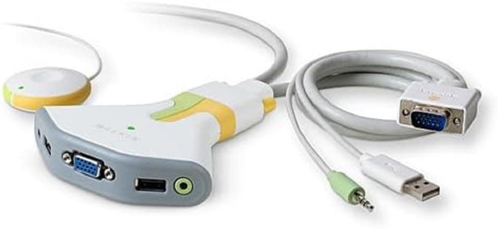 Belkin Flip Series 2 Port USB/VGA KVM Switch with Audio - White