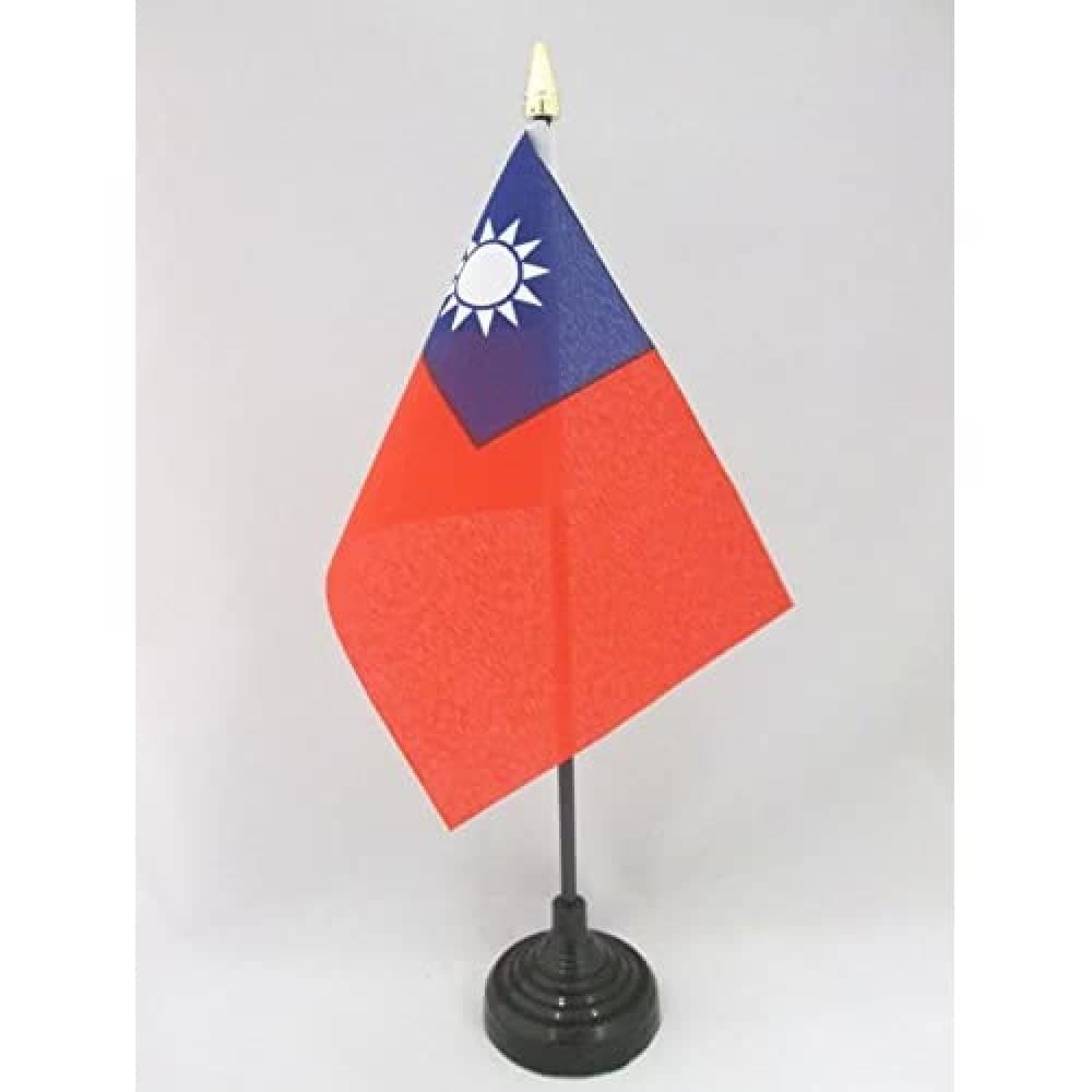 AZ FLAG Taiwan Table Flag 15 x 10 cm – Small Taiwanese Office Flags 10 x 15 cm Gold Tip