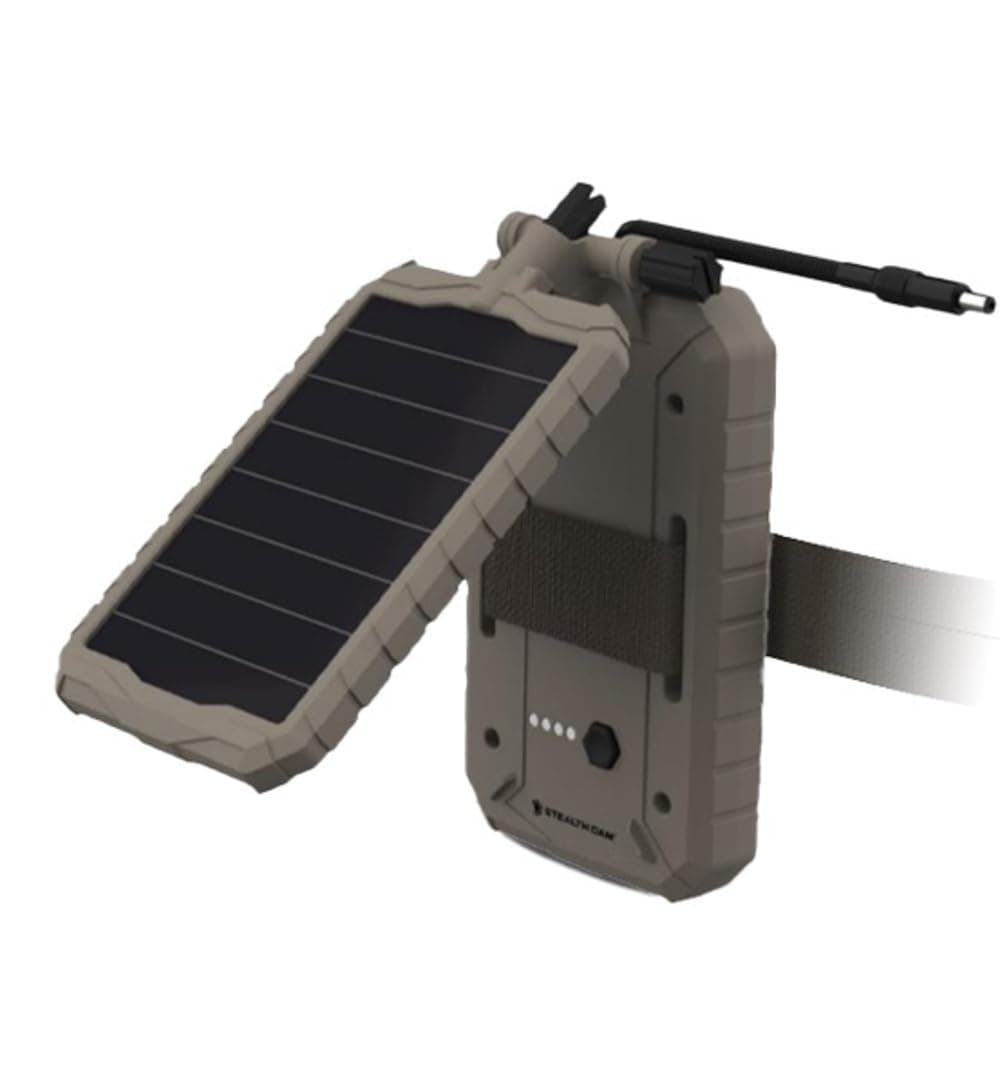 Stealth CAM Durable Sol-Pak Solar Battery Pack, 12V Solar Power Panel, Rechargeable Battery & Insulated Cable, Compatible with All Wireless/Cellular Trail Cameras - 5000 mAh