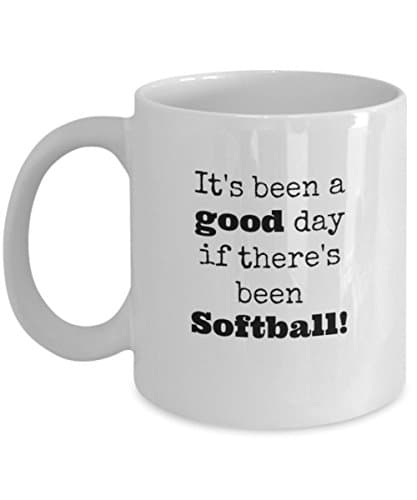 Softball - It's Been a Good Day - Unique Fun Coffee Mug - Makes a Great Gift