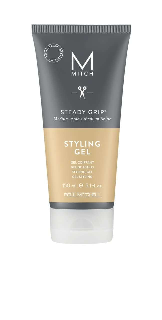 MITCH by Paul Mitchell Steady Grip Hair Gel for Men, Medium Hold & Shine, For All Hair Types, Especially Fine to Medium Hair, 5.1 fl. oz.