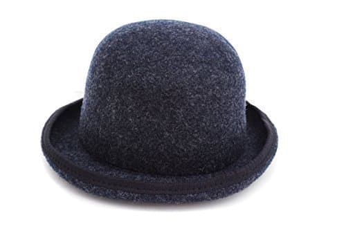 Rich Mbariket Men's Wool Bowler Derby Hat Navy Blue L/XL