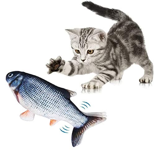 Electric Shaking Head Plush Doll Fish, Realistic Cat Fish Simulation Fish (A)