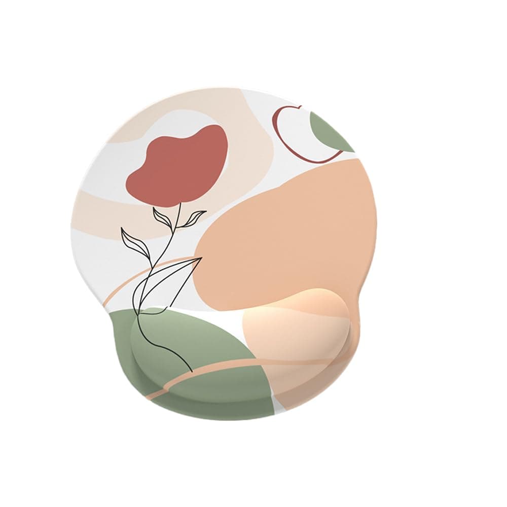 Exrp Ergonomic Gel Mouse Pad with Wrist Rest, Comfortable Computer Mouse Pad, Pain Relief, Non-Slip PU Base, Multi-colored/Patterned Fabric