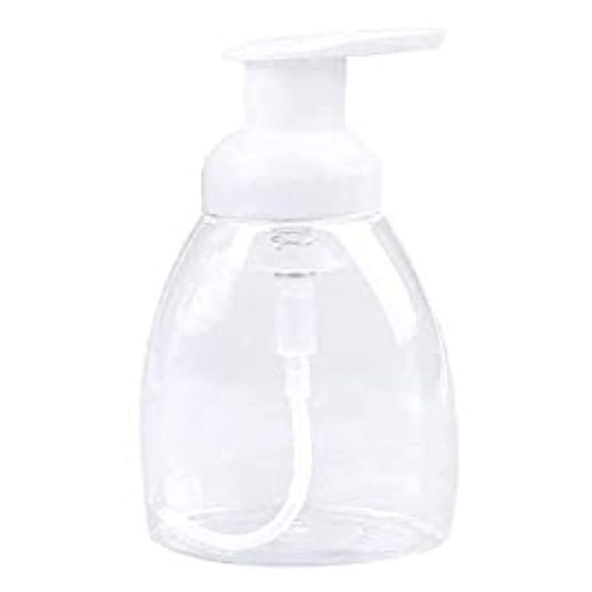 Oval Clear Plastic Soap Dispenser Pump Bottles with White Plastic Tops 10 oz Capacity 6 Pack (Soap Dispenser Set)