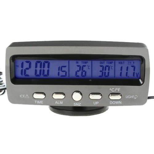 Innovic VST 5 in 1 car in-out thermometer, timer, clock and voltage meter with icy alert